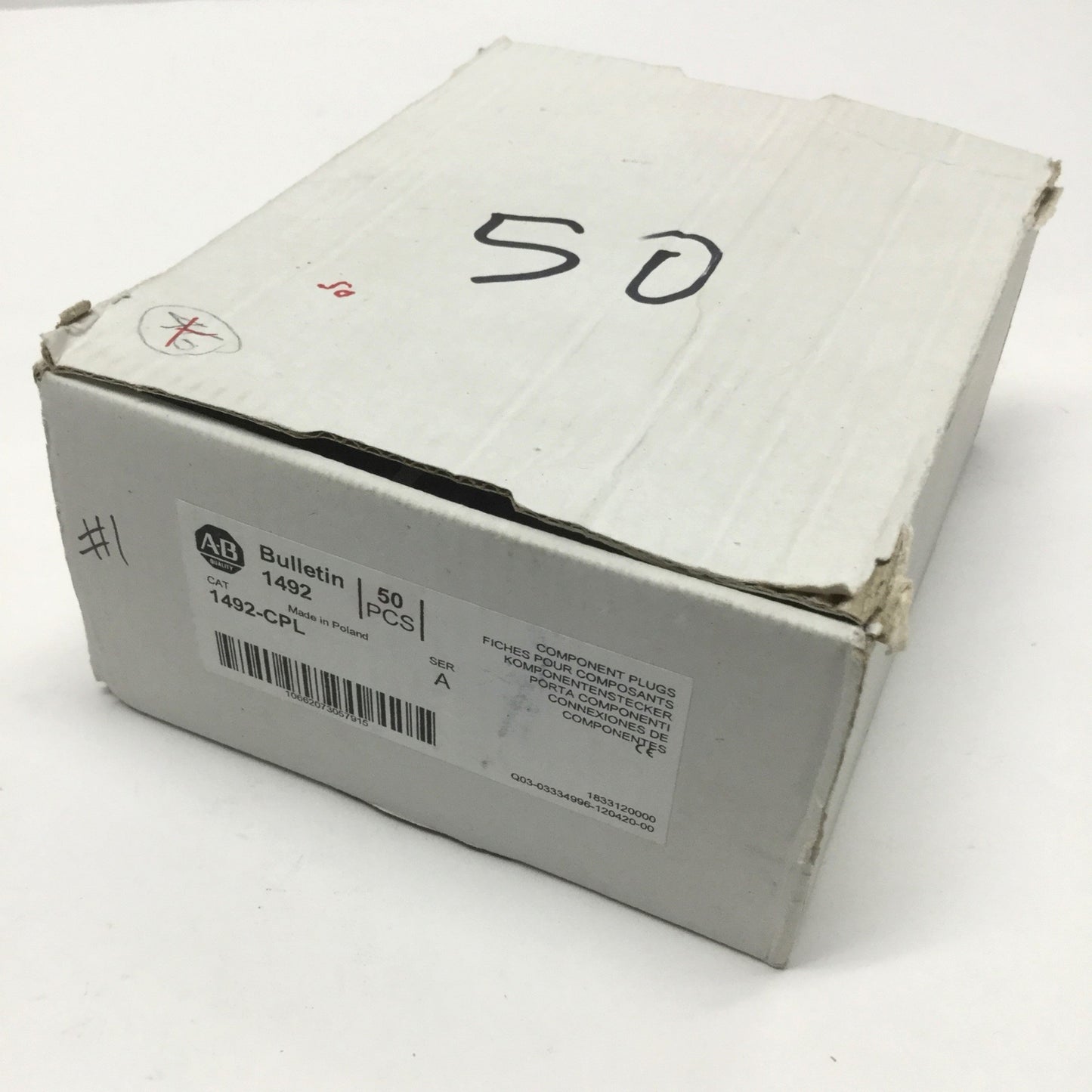 New – Open box Lot of 50 Allen Bradley 1492-CPL Plug-In Terminal Block Component Plug J3 Series