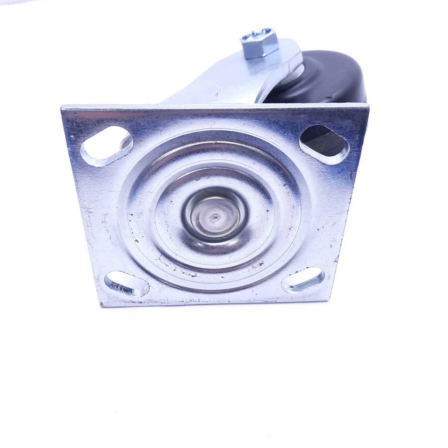 Used 4" Metal Swivel Caster Wheel, 1.5" Wheel Width, 4" x 4.5" Top Mounting Plate