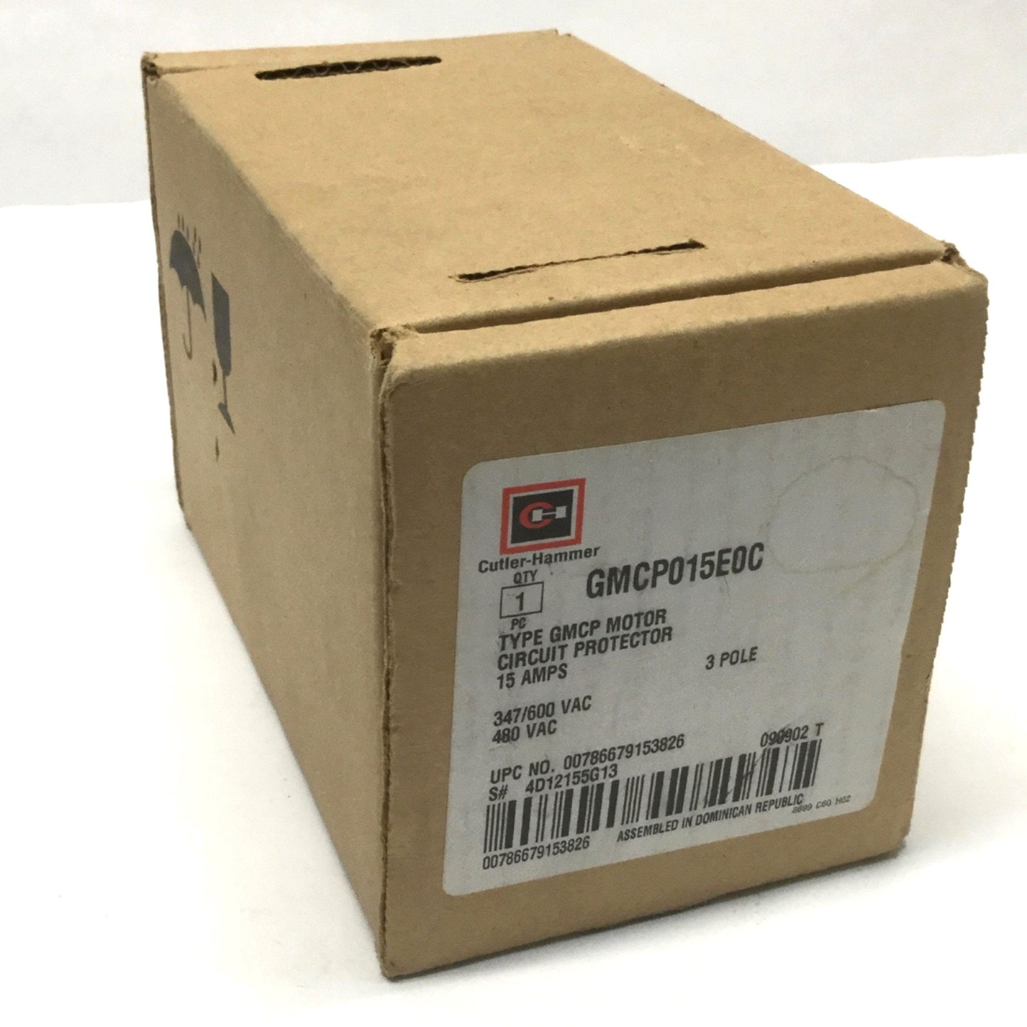 New – Open box Cutler-Hammer GMCP015E0C 3-Pole Motor Protector Circuit Breaker 15A 480VAC