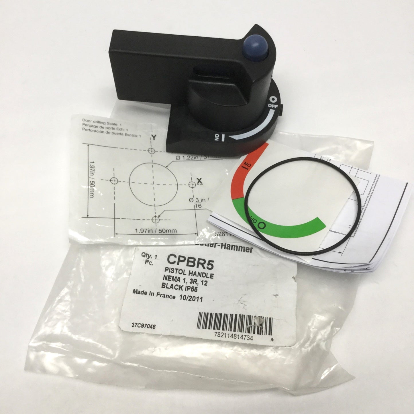 New Eaton CPBR5 Rotary Disconnect Switch Operator Selector Pistol Handle, Black IP55