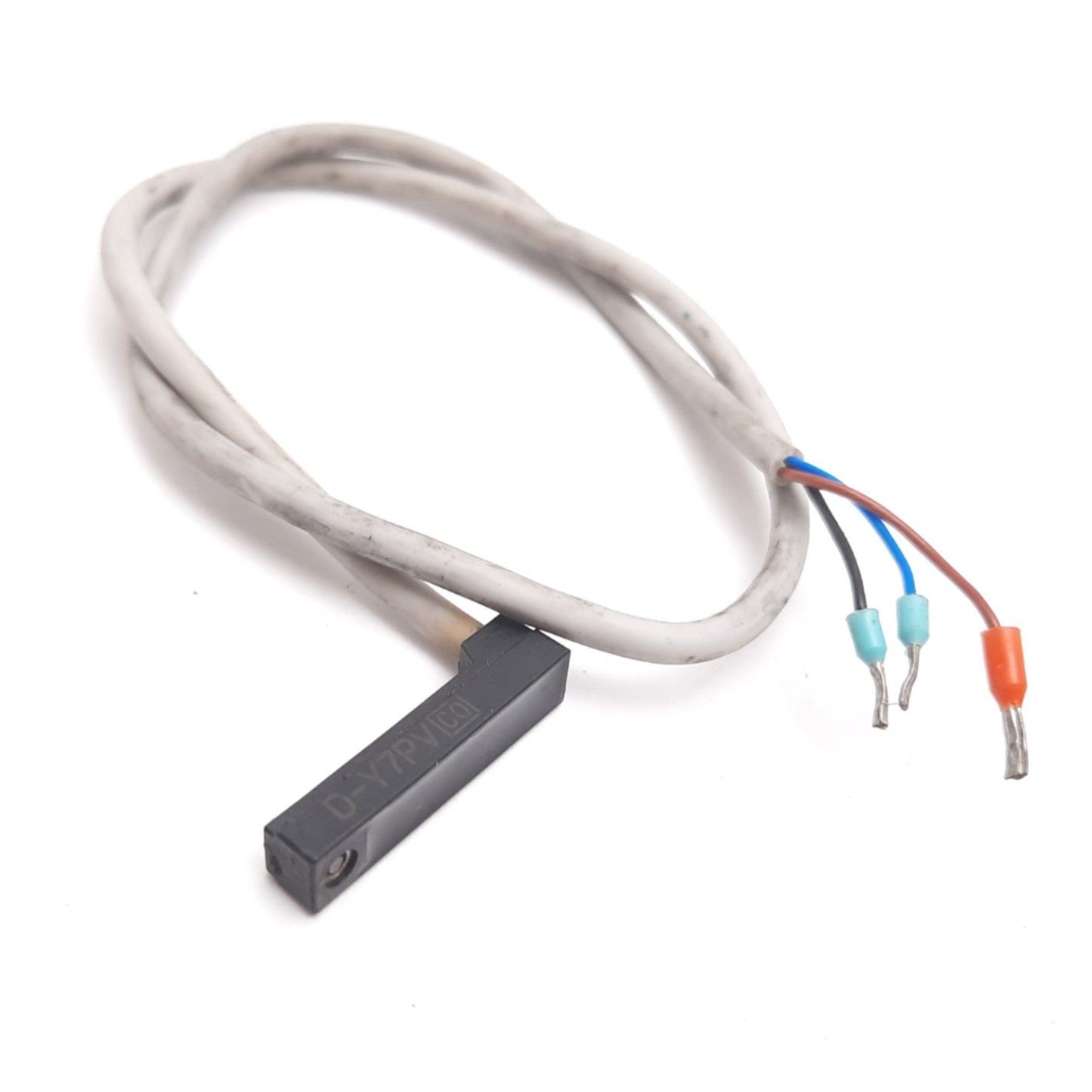 Used SMC D-Y7PV Solid State Auto Switch Sensor, PNP, 5/12/24VDC, 80mA, 3-Wire 12"