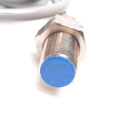 Used Festo SIEH-M12B-PS-K-L 150450 Proximity Sensor, 4mm, 10-30VDC, PNP N/O, 3-Wire