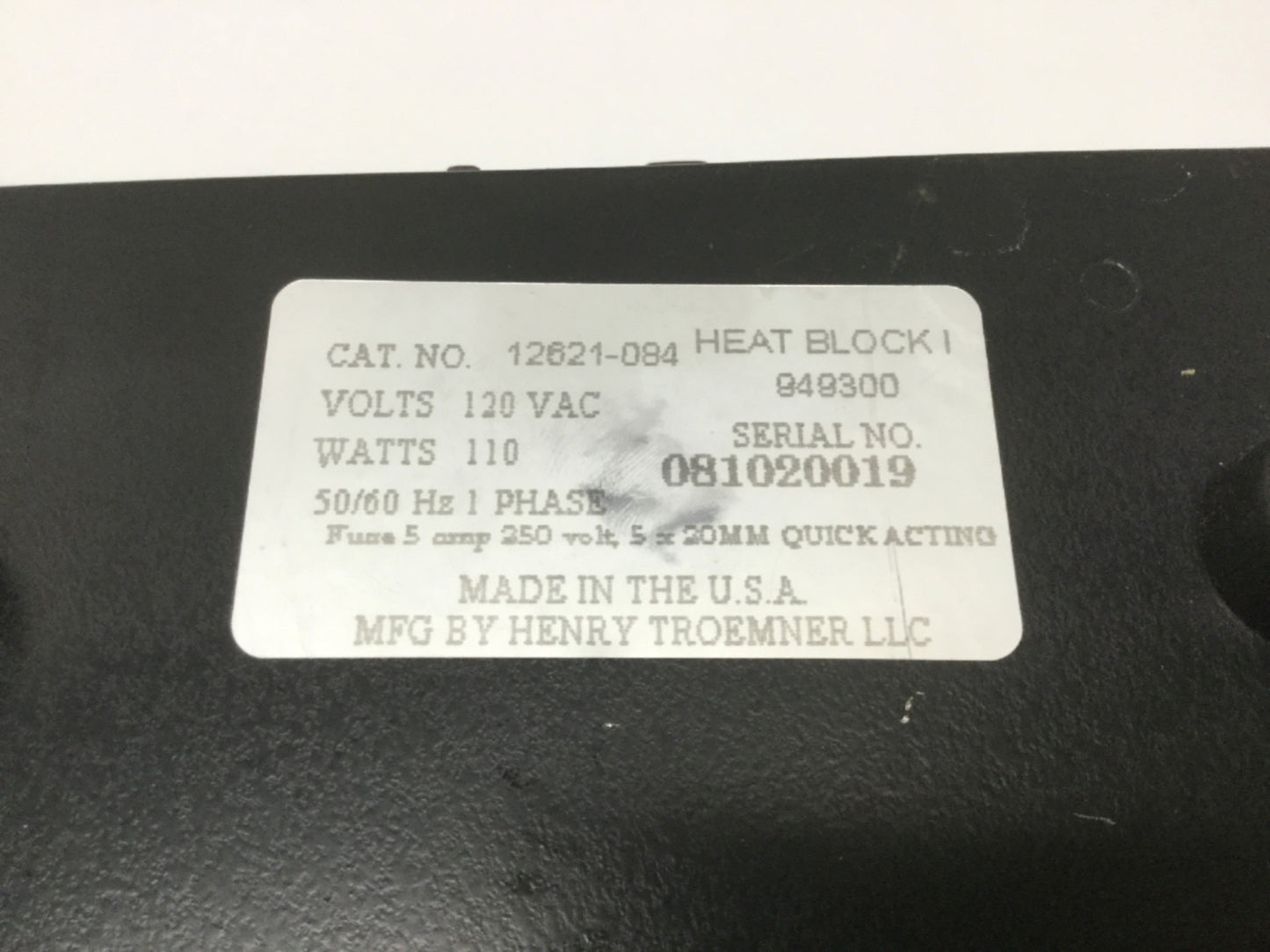 Used VWR 12621-084 Advanced Digital Dry Well Vial Heatblock I Incubator 120°C, 120VAC