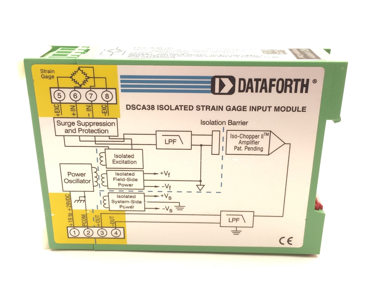 Used Dataforth DSCA38-05 Isolated Strain Gage Input Module, 300 to 10K Ohms, +/-10V