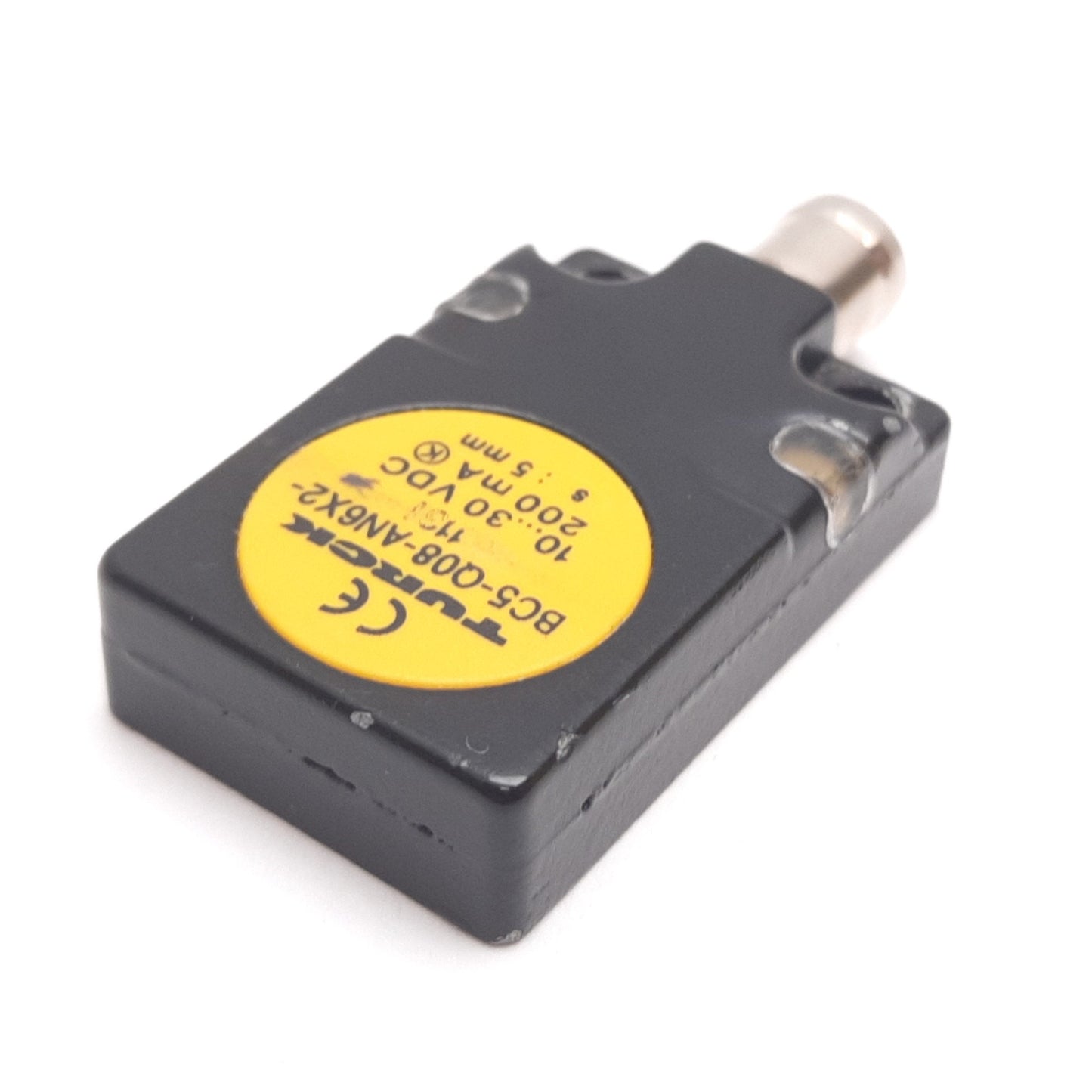 Used Turck BC5-Q08-AN6X2-V1131 Capacitive Sensor, Range: 5mm, 10-30VDC 200mA, 3-Pin