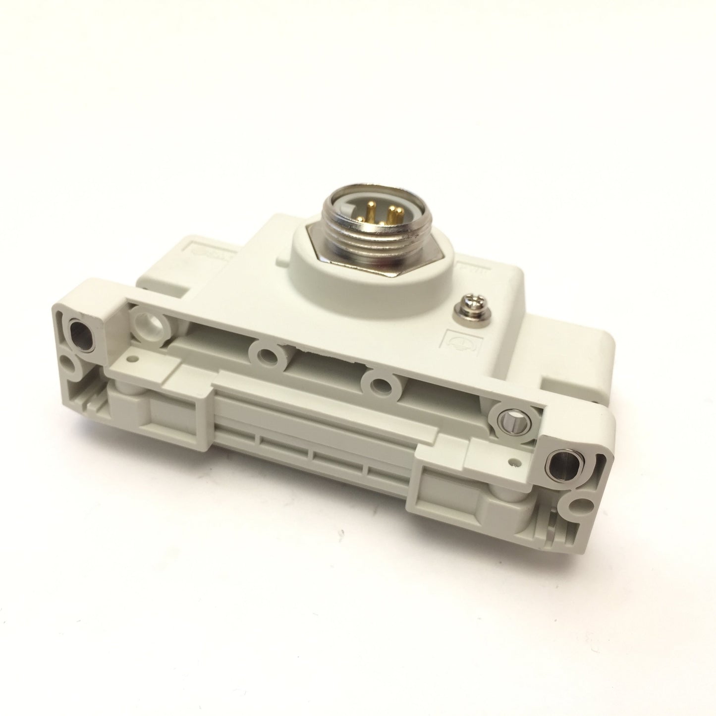 Used SMC EX600-ED3 End Plate for Serial Interface Unit, 7/8" 5-Pin Plug, 24VDC 8A