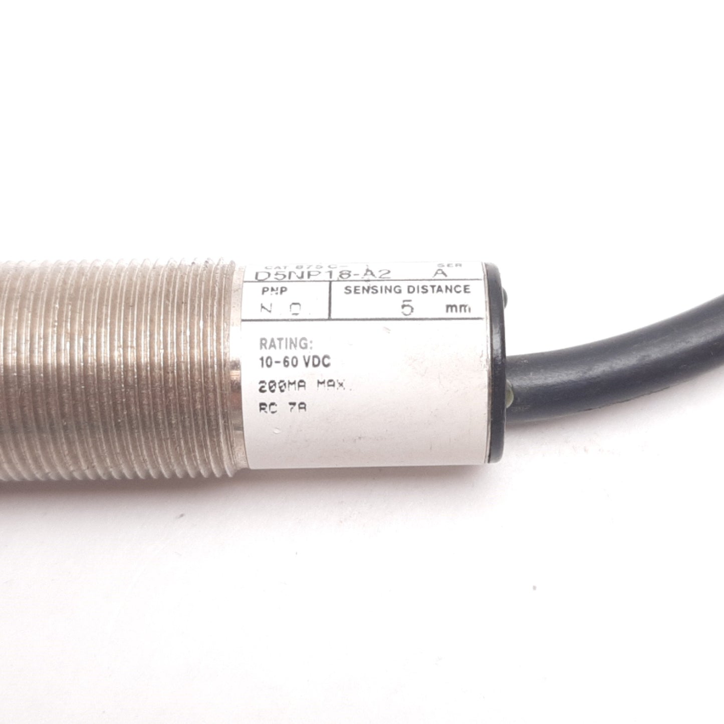 Used Allen Bradley 875C-D5NP18-A2 Capacitive Proximity Sensor, 5mm, 10-60VDC, 200mA