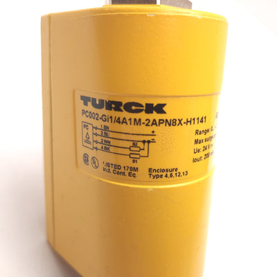 Used Turck PC002-Gi1/4A1M-2APN8X-H1141 Pressure Transmitter, 2.5bar / 36.3psi, 24VDC
