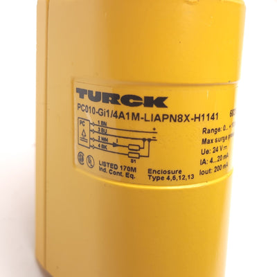 Used Turck PC010-Gi1/4A1M-LIAPN8X-H1141 Pressure Transmitter, 10bar / 145psi, 24VDC