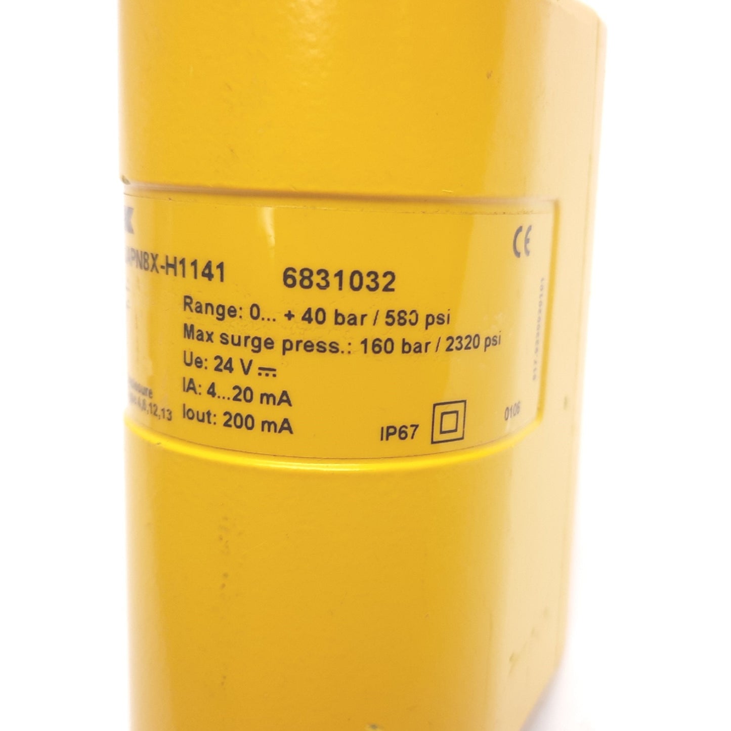 Used Turck PC040-Gi1/4A1M-LIAPN8X-H1141 Pressure Transmitter, 40bar / 580psi, 24VDC