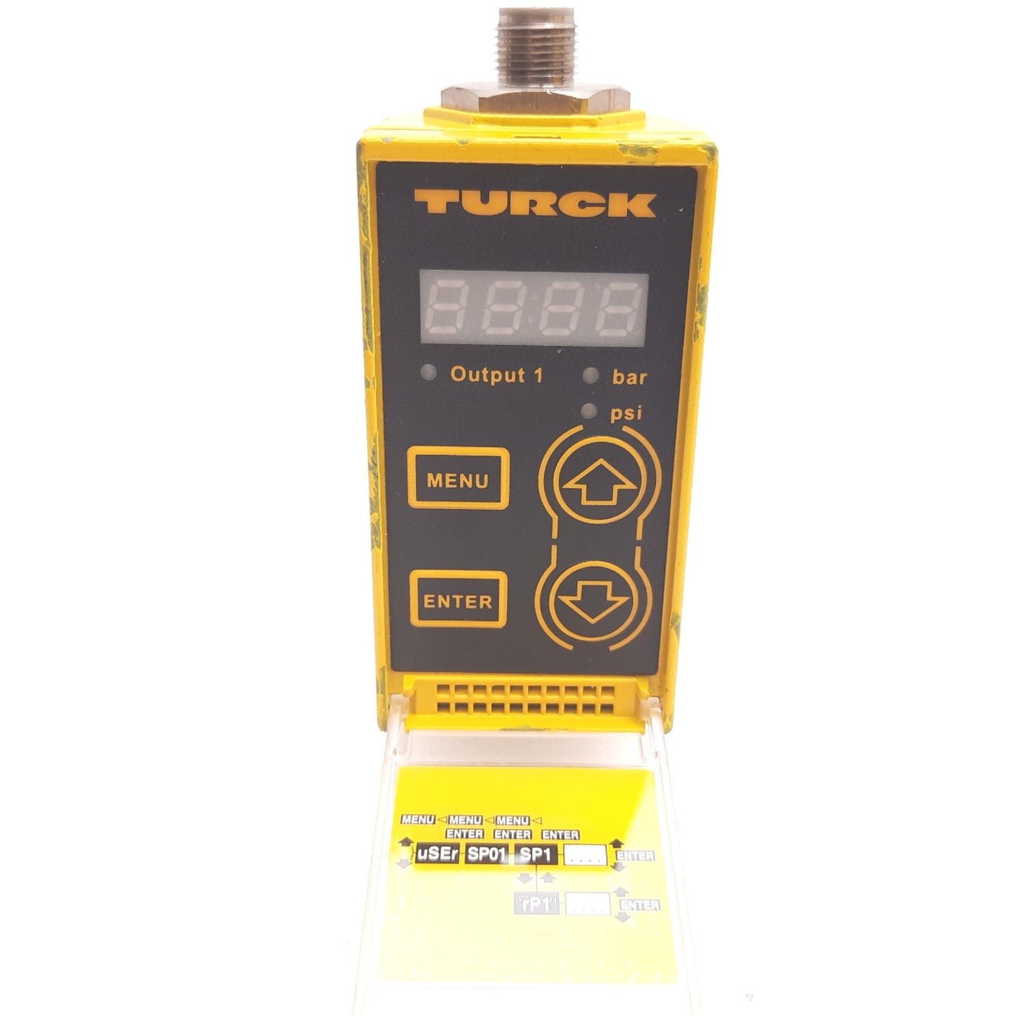 Used Turck PC040-Gi1/4A1M-LIAPN8X-H1141 Pressure Transmitter, 40bar / 580psi, 24VDC
