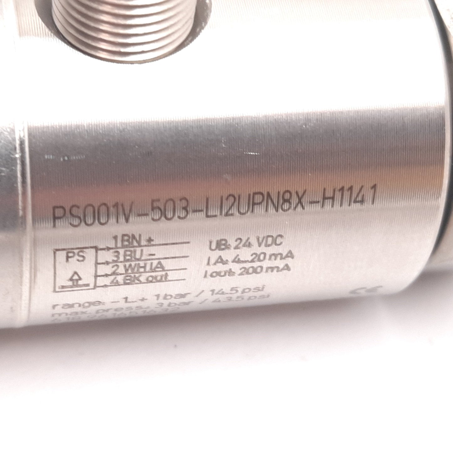 Used Turck PS001V-503-LI2UPN8X-H1141 Pressure Transmitter, -1 to 1bar / 14.5psi