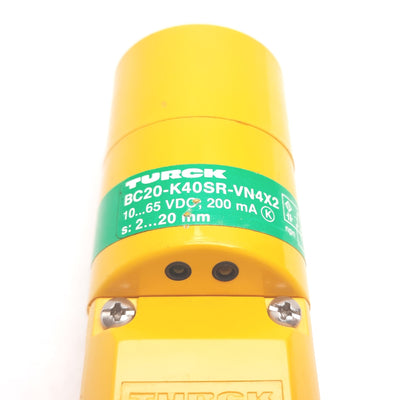 Used Turck BC20-K40SR-VN4X2 Capacitive Proximity Sensor, 2-20mm, 10-65VDC 200mA