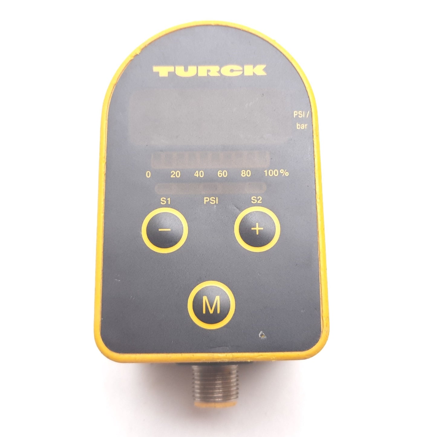 Used Turck PC100-Gi1/4A4P-2AP8X-H1141 Pressure Transmitter, 0-100bar, 15-30VDC, 200mA