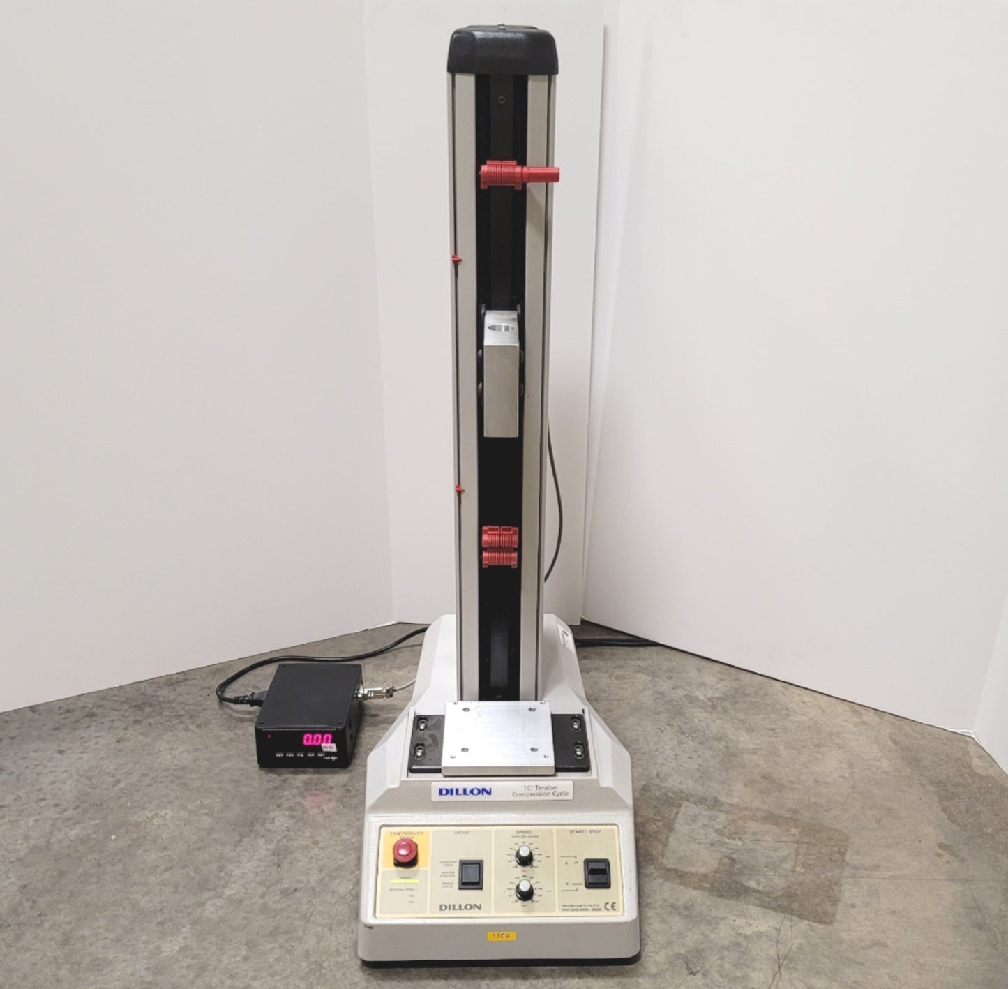 Used Dillon TC2 Tension Compression Cyclic Testing Machine W/DRO 2500N, 500mm, 115VAC