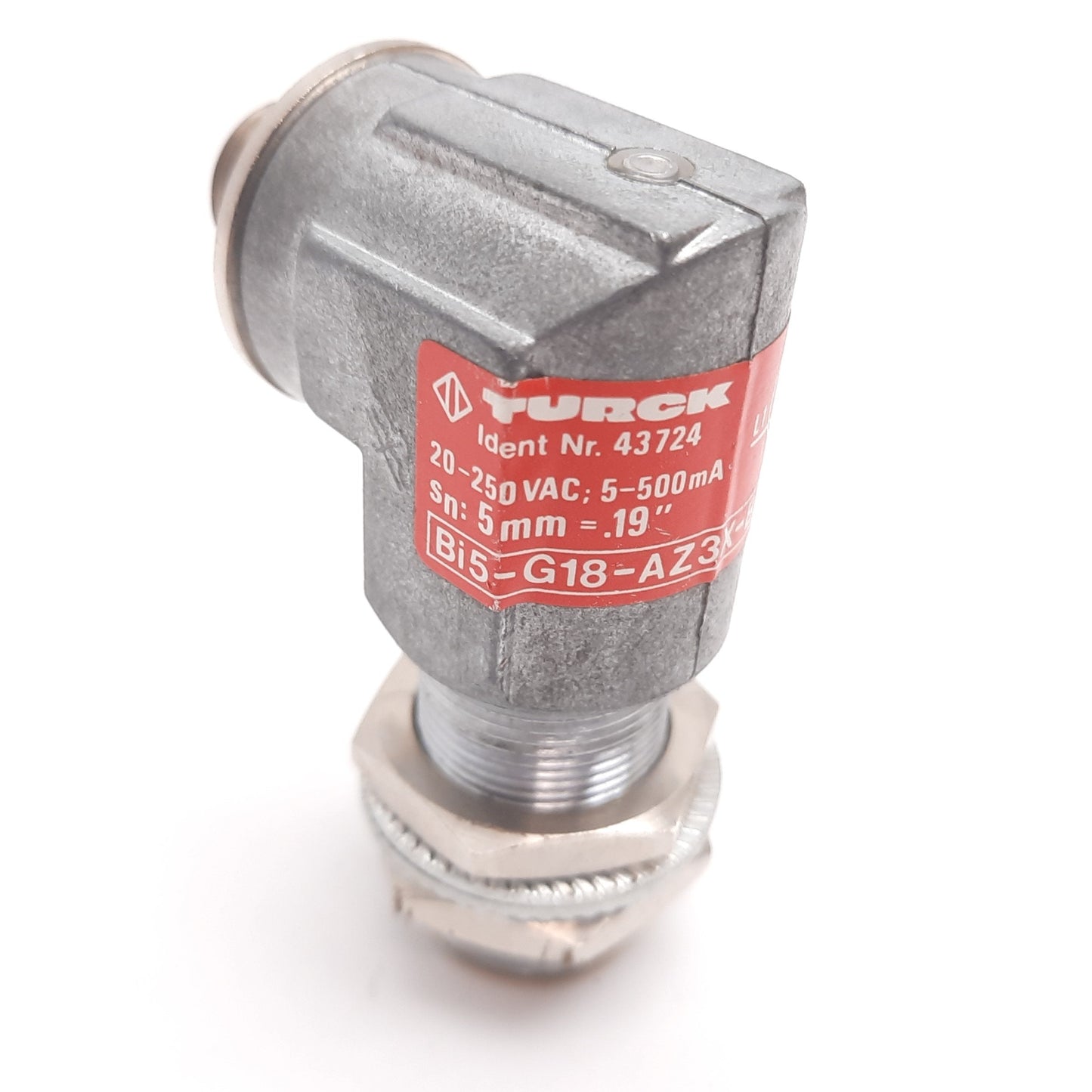 Used Turck Bi5-G18-AZ3X-B1431 Inductive Proximity Sensor, 5mm, 20-250VAC, 5-500mA