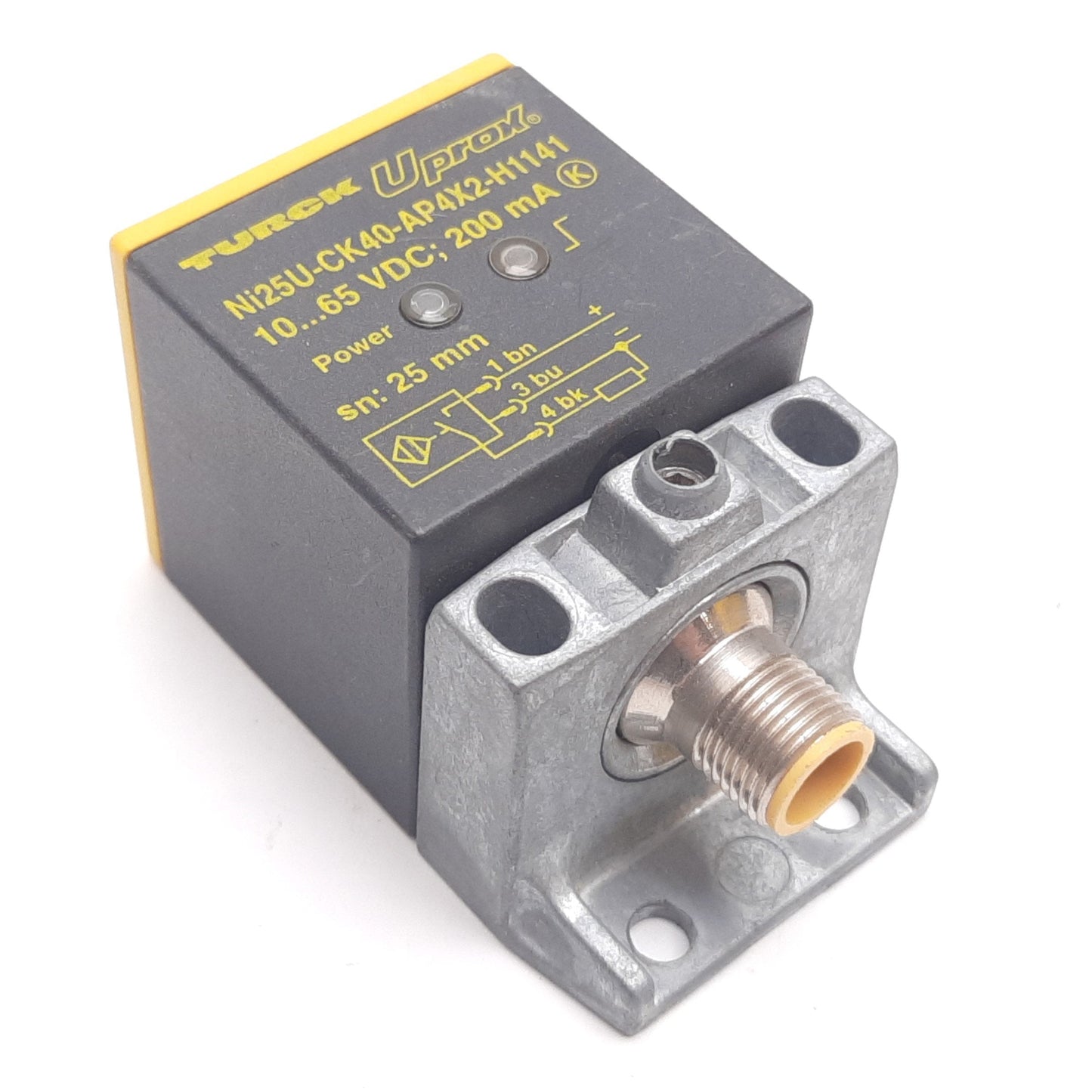 Used Turck Ni25U-CK40-AP4X2-H1141 Inductive Proximity Sensor, 25mm, 10-65VDC 200mA