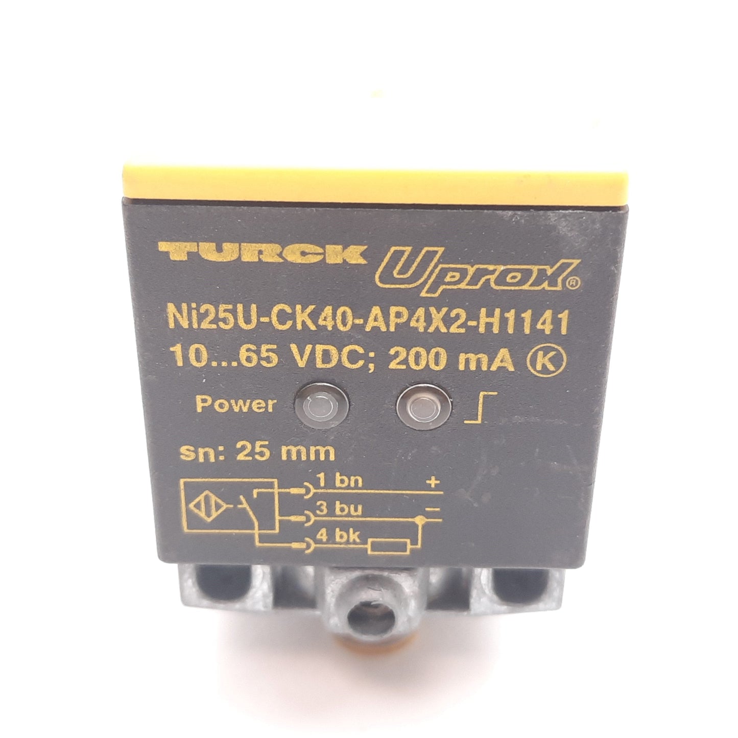 Used Turck Ni25U-CK40-AP4X2-H1141 Inductive Proximity Sensor, 25mm, 10-65VDC 200mA