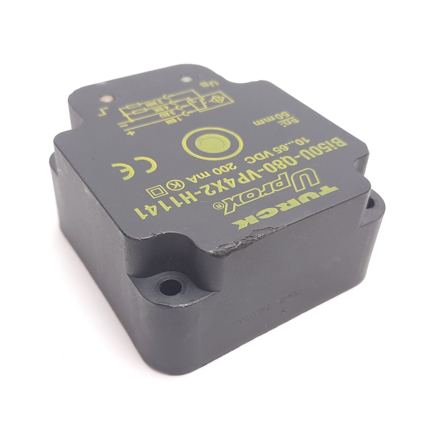 Used Turck Bi50U-Q80-VP4X2-H1141 Inductive Proximity Sensor, 50mm, 10-65VDC 200mA