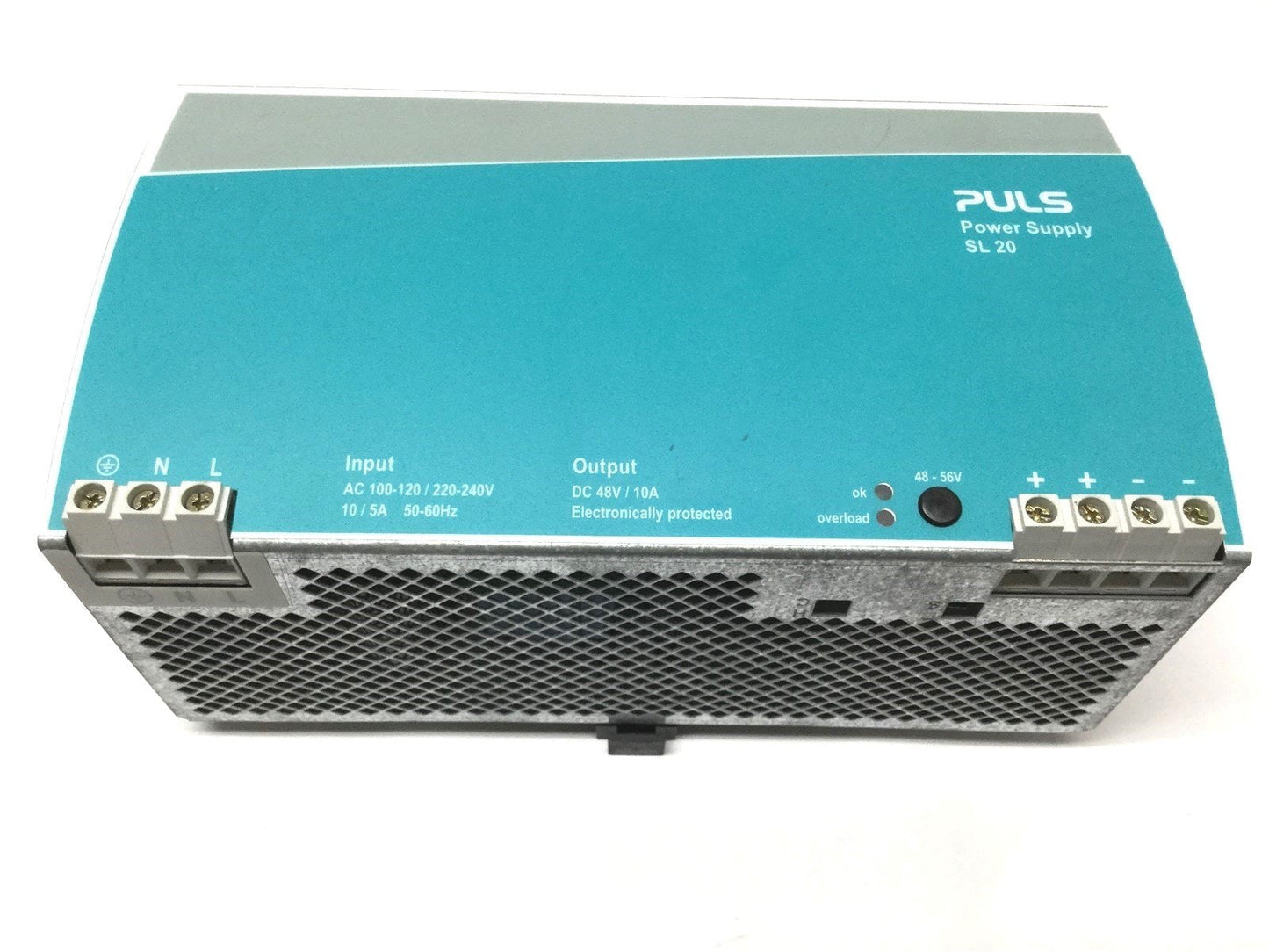 Used PULS SL20.113 Industrial DIN Power Supply 100-120/220-240VAC IN; 48VDC 10A OUT