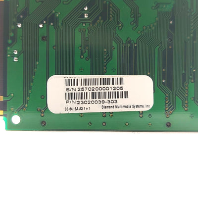 Used Diamond 23020039-303 SpeedStar64 Video Card, ISA, 2MB RAM, VGA, 64bit, CL-GD5434