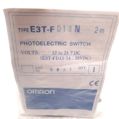 New Omron E3T-FD13N Photoelectric Sensor, Diffuse Reflective, 5-30mm, NPN, 12-24VDC
