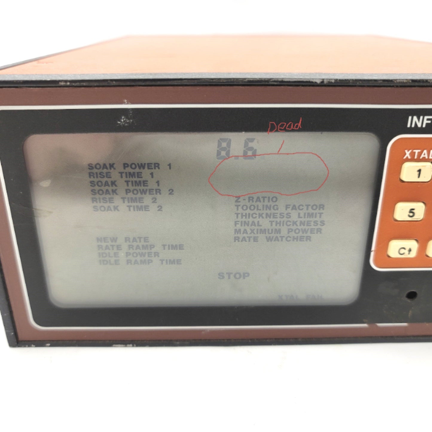 Used Leybold Inficon 751-001-G1 XTC Thin Film Thickness And Rate Monitor W/ Relay I/O
