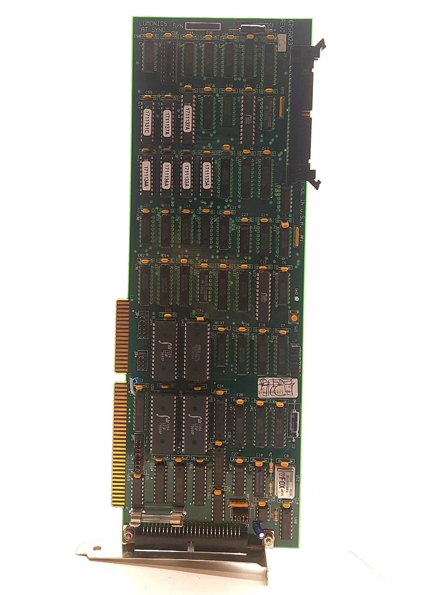 Used Lumonics 6056023 Rev. C AT_Sync LASER Engrave/Cut Control Card/Board, ISA Slot