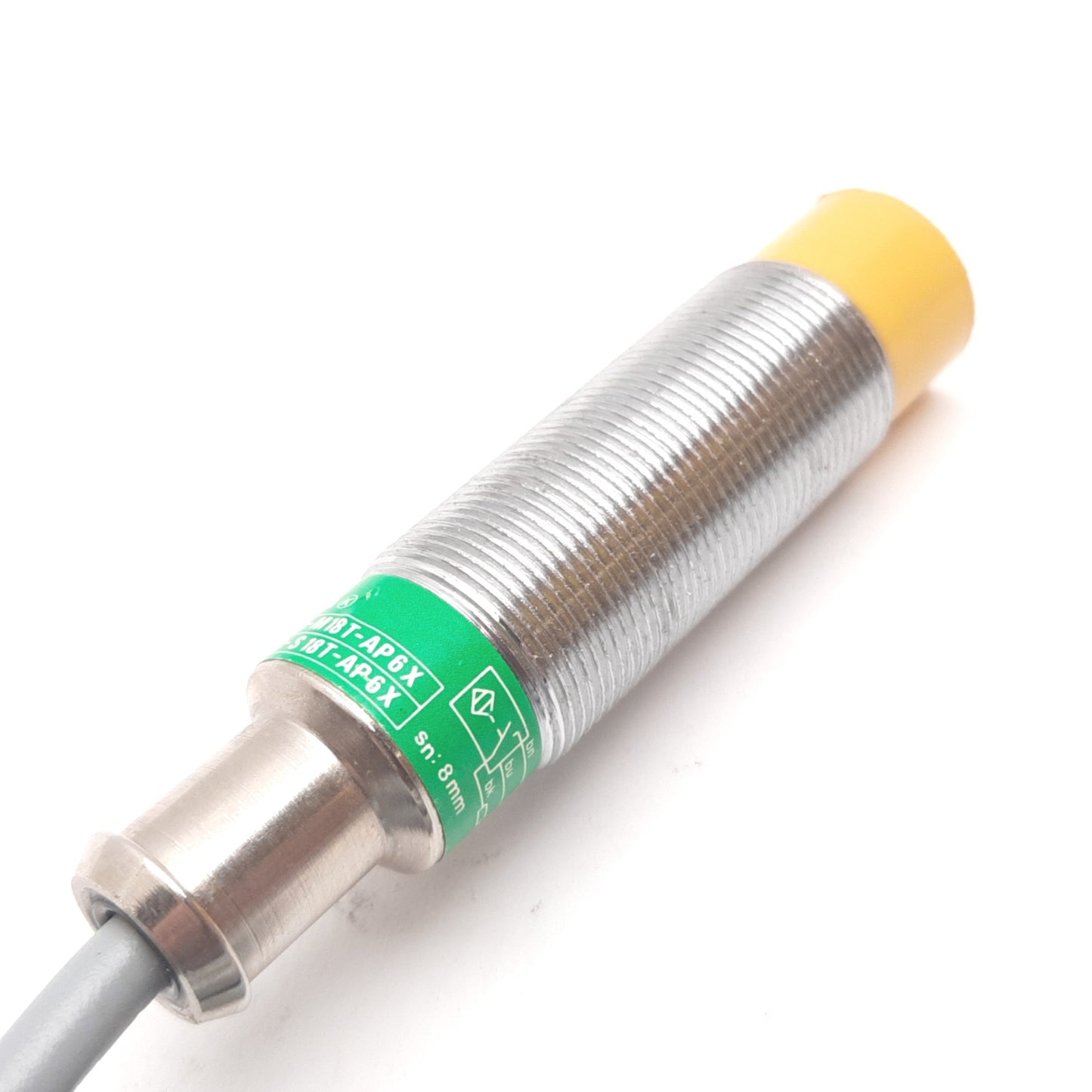 Used Turck Ni8-M18T-AP6X Inductive Proximity Sensor, 8mm, 10-30VDC 200mA, PNP N/O
