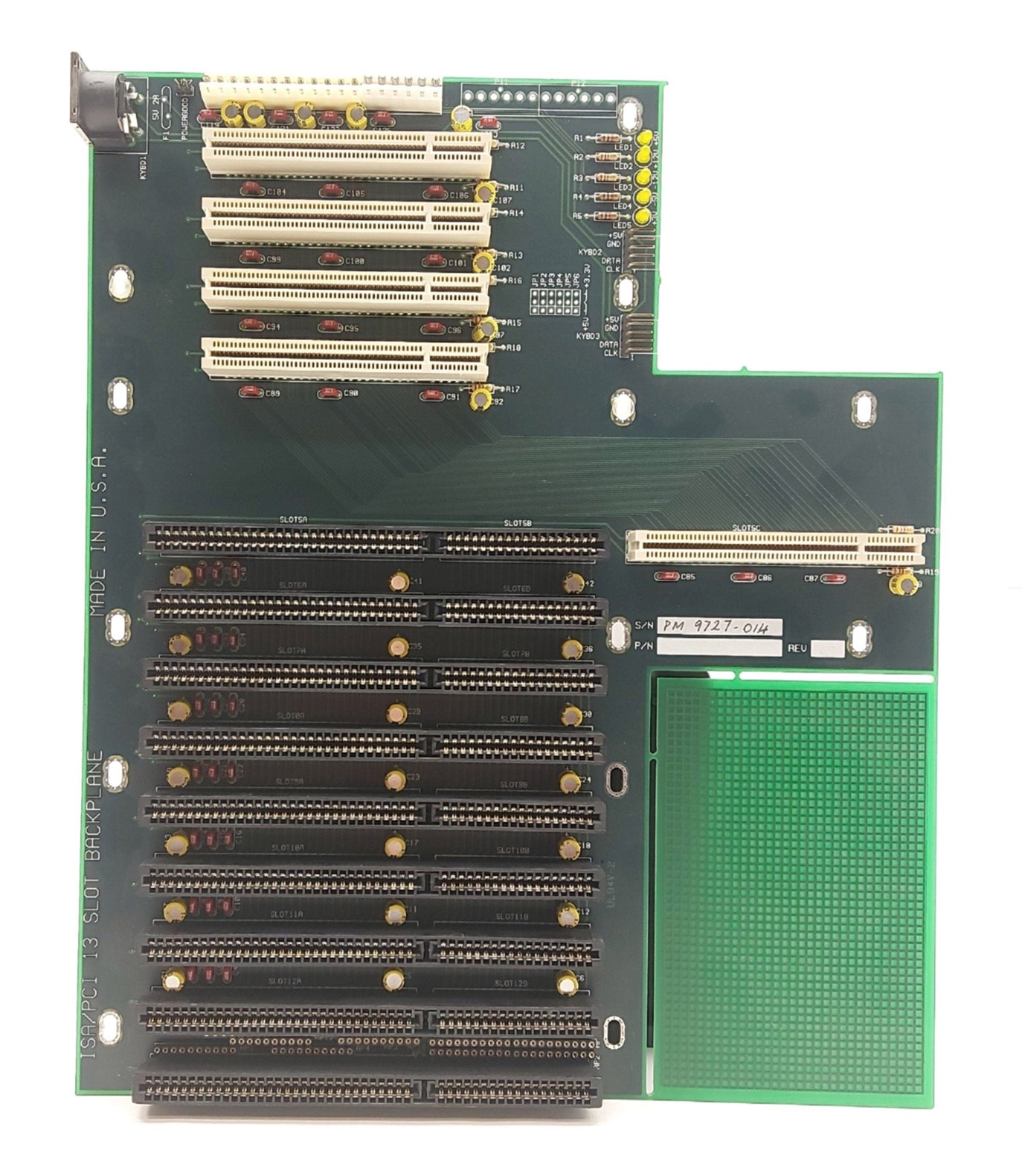 Used US Logic 11961301 13-Slot SBC Backplane x8 ISA VESA 4x PCI AT PSU PICMG 1.0