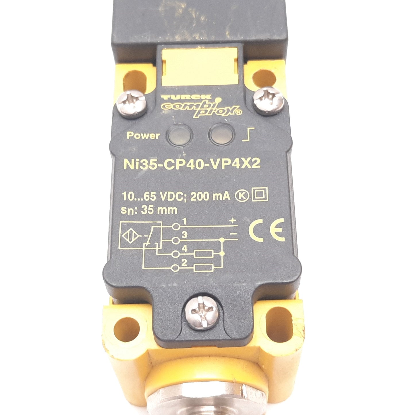 Used Turck Ni35-CP40-VP4X2 Inductive Proximity Sensor, 35mm, 10-65VDC, PNP, 4-Pin M12