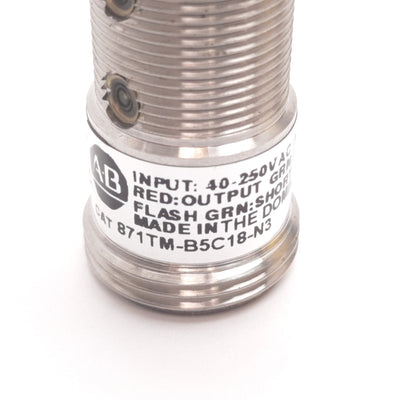 Used Allen Bradley 871TM-B5C18-N3 Inductive Proximity Sensor, 5mm, 40-250VAC/DC
