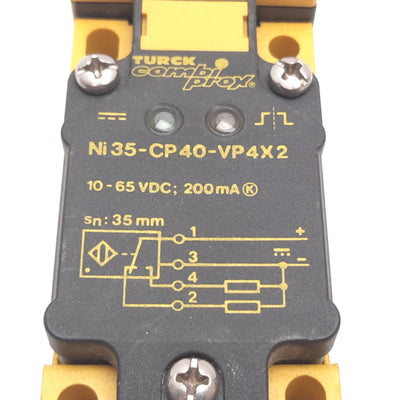 Used Turck Ni35-CP40-VP4X2 Inductive Proximity Sensor, 35mm, 10-65VDC, 200mA, PNP