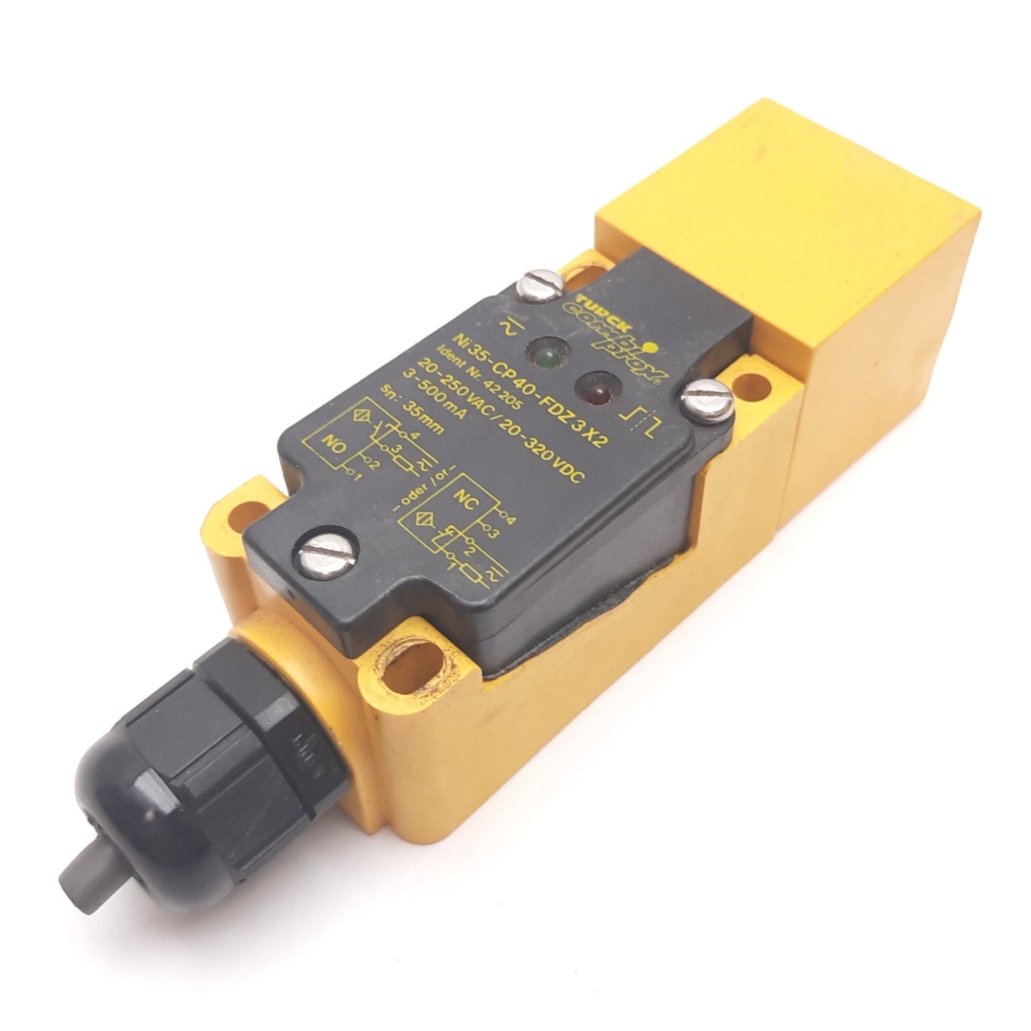 Used Turck Ni35-CP40-FDZ3X2 Inductive Proximity Sensor, 35mm, 20-250VAC 20-320VDC