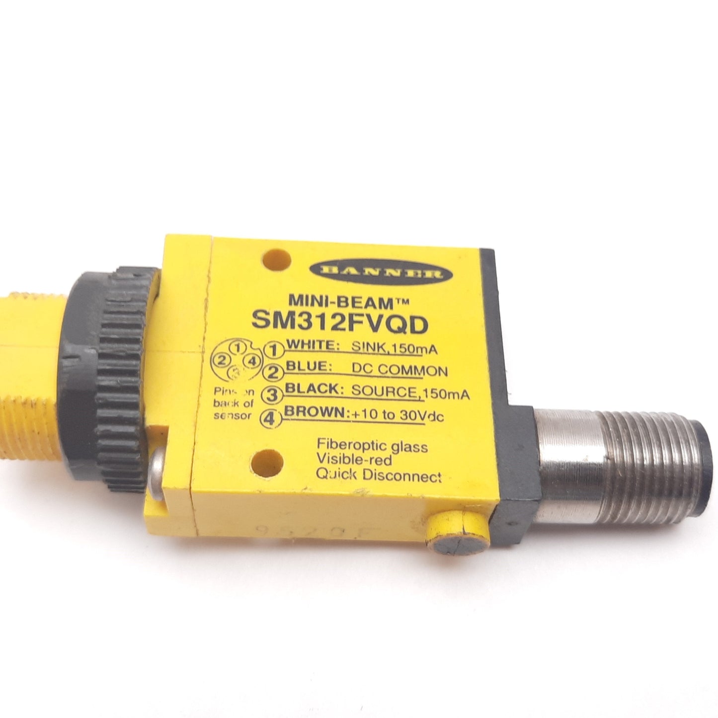 Used Banner SM312FVQD Mini-Beam Fiber Optic Sensor, 10-30VDC, Bipolar PNP NPN