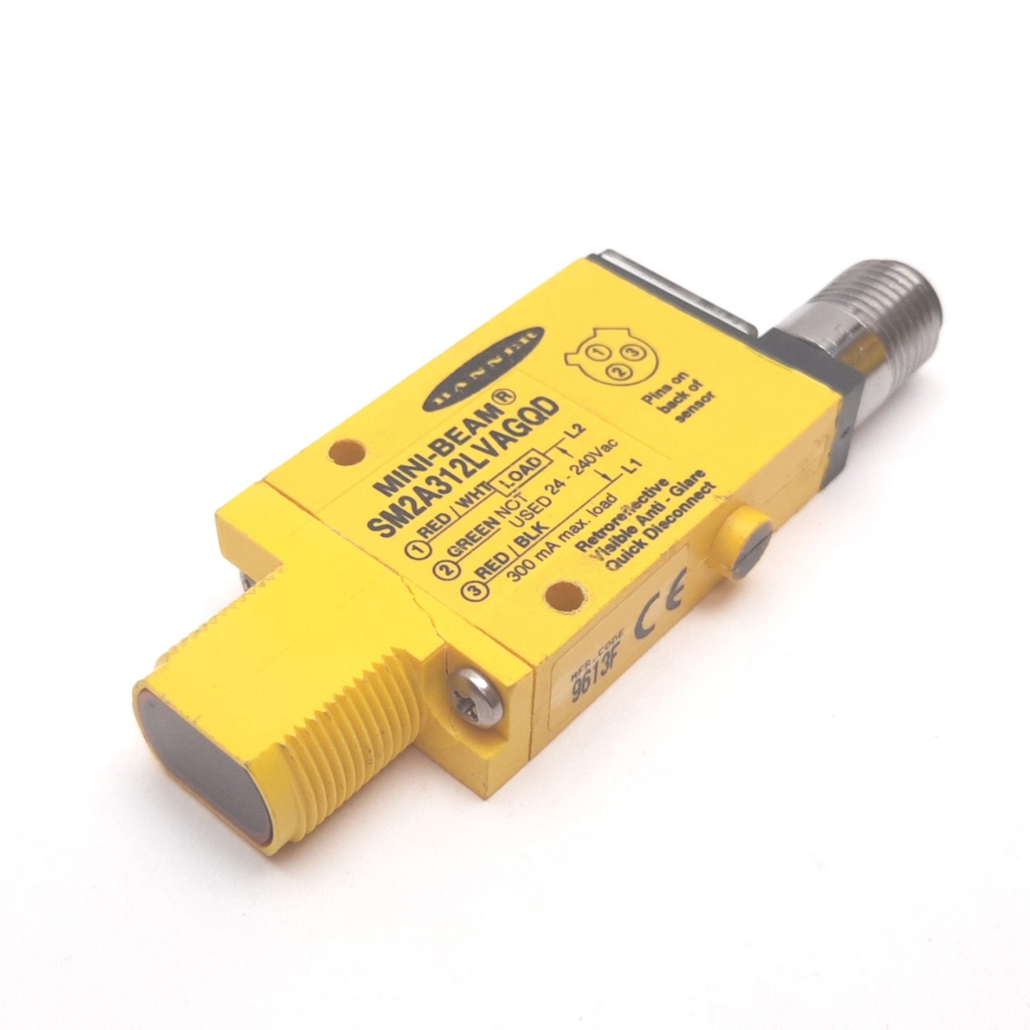 Used Banner SM2A312LVAGQD Mini-Beam Polarized Retroreflective Sensor, 50mm to 2m