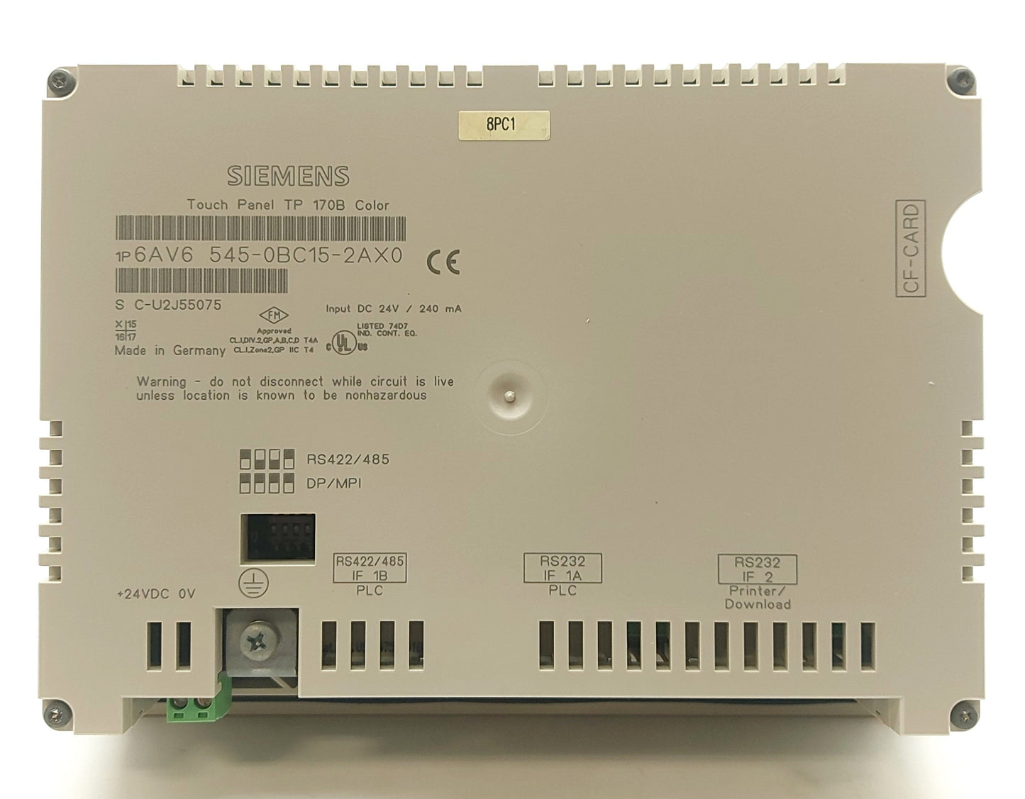 Used Siemens 6AV6 545-0BC15-2AX0 TP 170B SIMATIC HMI Operator Panel 5.7" Color 24VDC