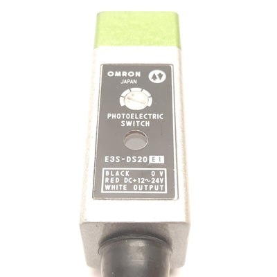 Used Omron E3S-DS20E1 Photoelectric Sensor, 200mm, 12-24VDC, 40mA, 3-Wire