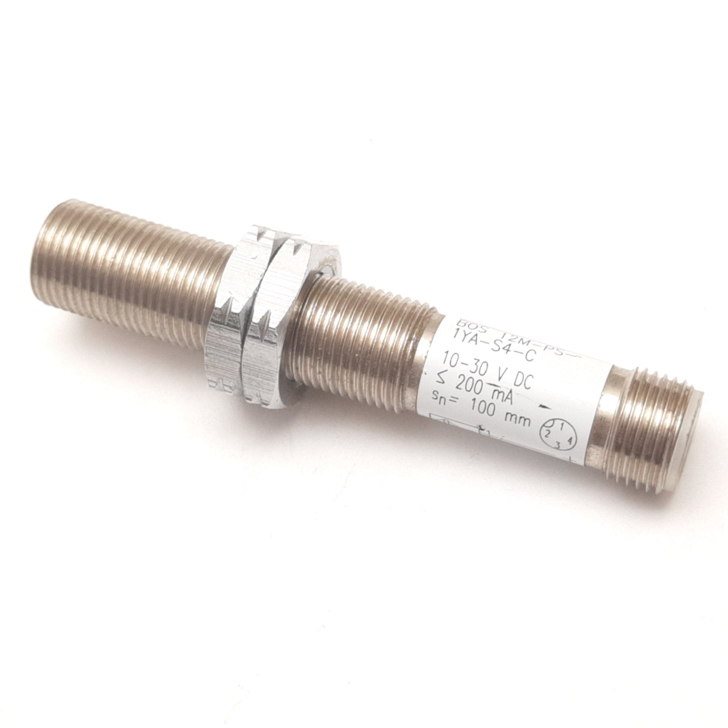 Used Balluff BOS0012 BOS 12M-PS-1YA-S4-C Diffuse Photoelectric Sensor, 100mm 10-30VDC