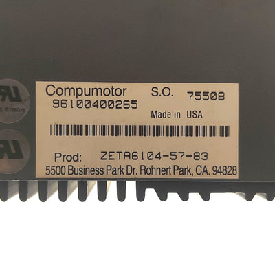 Used Parker ZETA6104-57-83 Compumotor Stepper Motor Drive 1-Axis 170VDC 4 Amps 120VAC