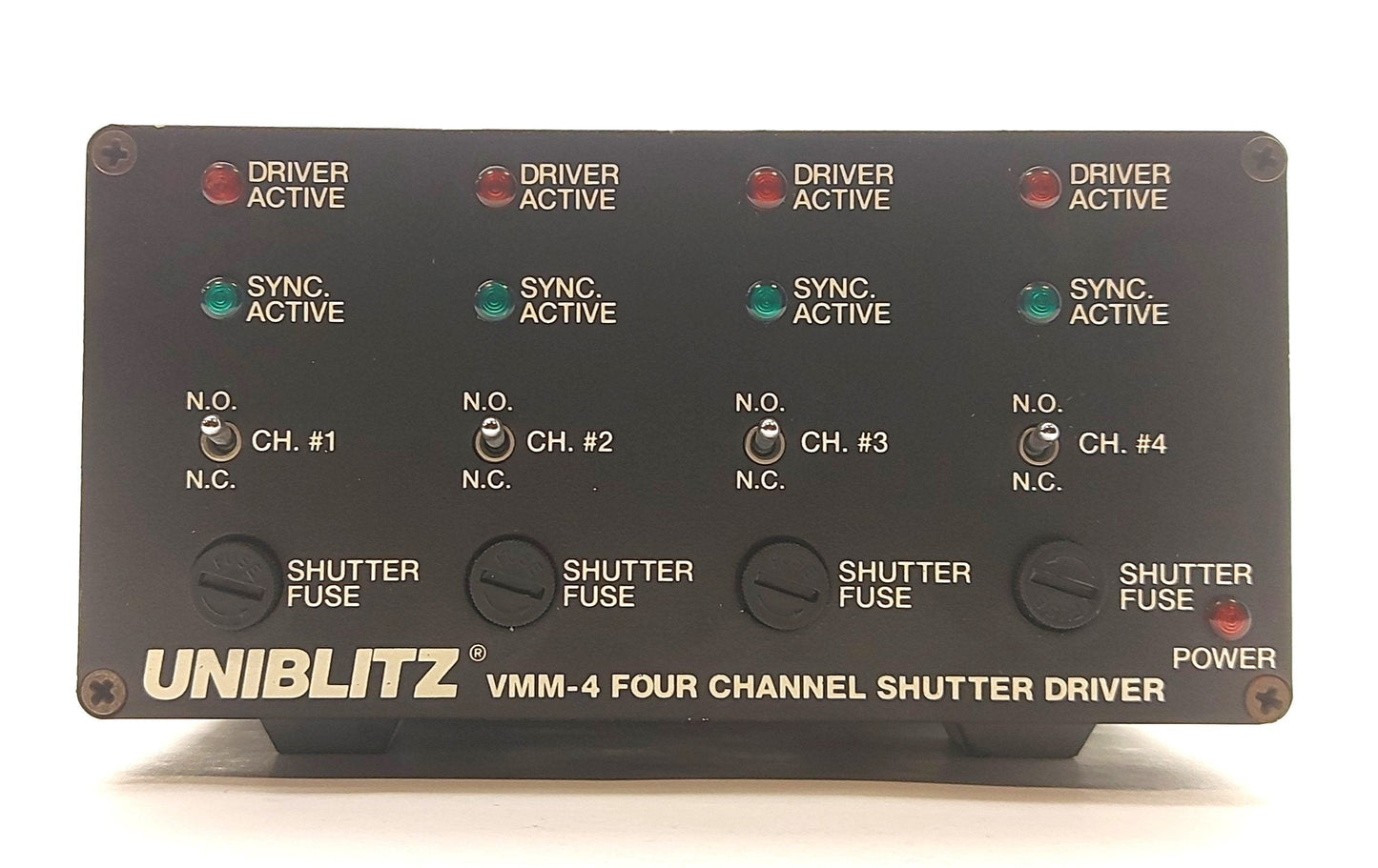 Used Vincent VMM-4 Uniblitz Electronic Optical Shutter Drive, 4-Channel, 120VAC