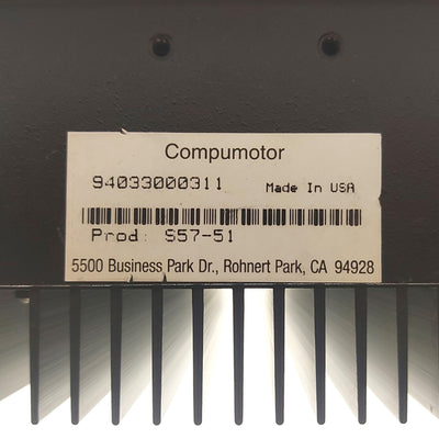 Used Parker S57-51 S6-DRIVE Compumotor Stepper Motor Drive, 1-Axis, 6A, 95-132VAC