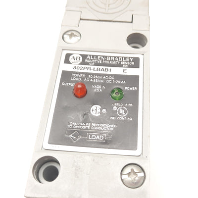 Used Allen Bradley 802PR-LBAB1 Inductive Proximity Sensor, 17mm, 20-250VAC/DC