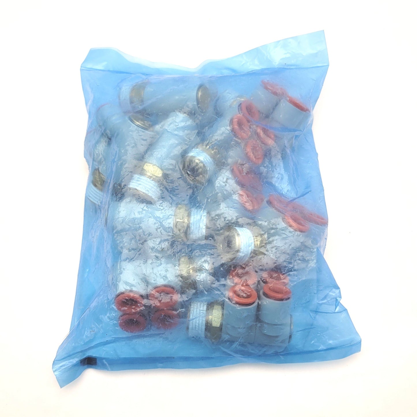 Used Bag Of 10 SMC KQ2ZD11-37S One-Touch Double Universal Branch Elbow 3/8"OD 1/2"NPT