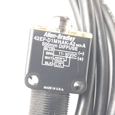 Used Allen Bradley 42EF-D1MNAK-A2 Diffuse Photoelectric Sensor, 500mm, 11-30VDC