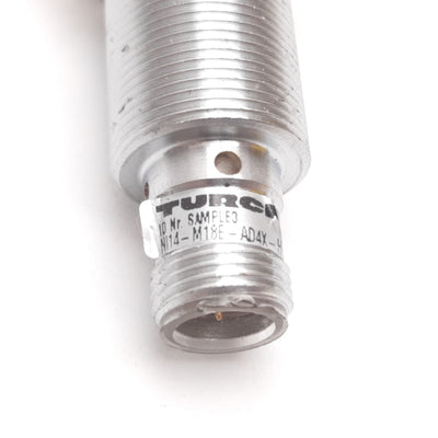 Used Turck NI14-M18E-AD4X-H1144 Inductive Proximity Sensor, 14mm, 10-65VDC, N/O