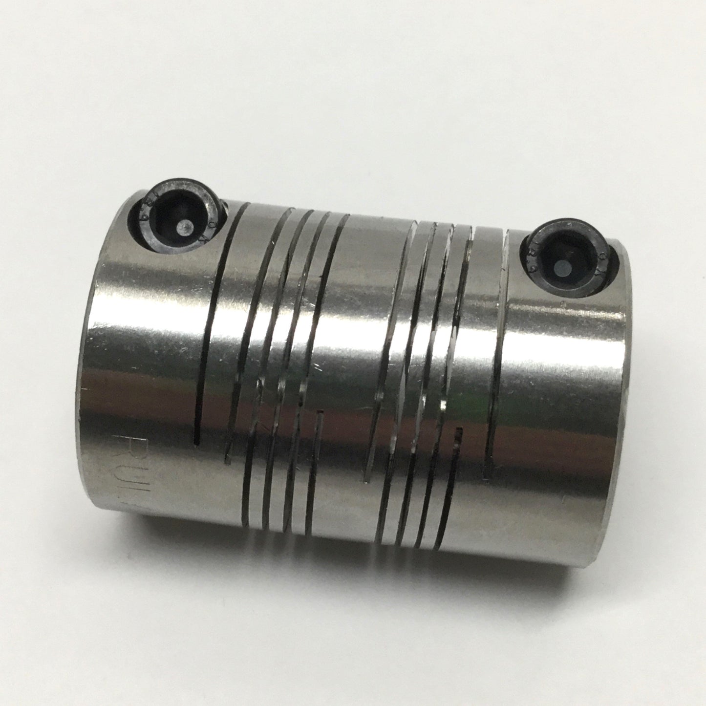 New – Open box Ruland FCR24-16MM-1/2"-SS Clamp Style Flexible Coupling, Stainless Steel, 1.5"OD