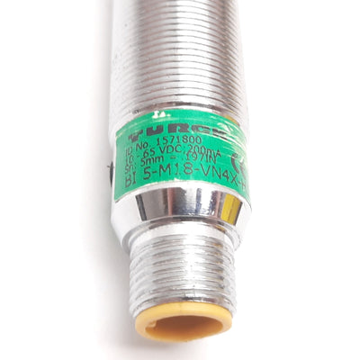 Used Turck BI5-M18-VN4X-H1141 Inductive Proximity Sensor, 5mm, 10-65VDC, NPN, M12