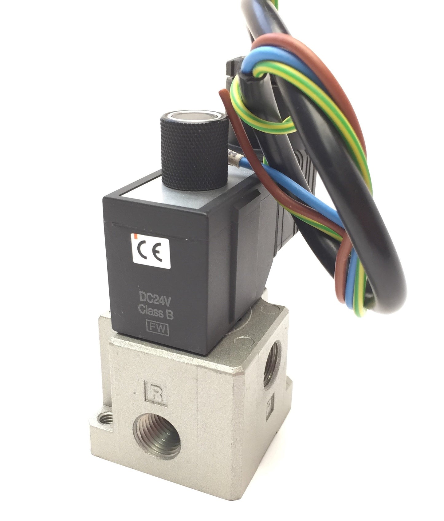 Used SMC VT317-5D-02-Q 3-Port Direct Operated Poppet Solenoid Valve, 24VDC, 1/4" NPT