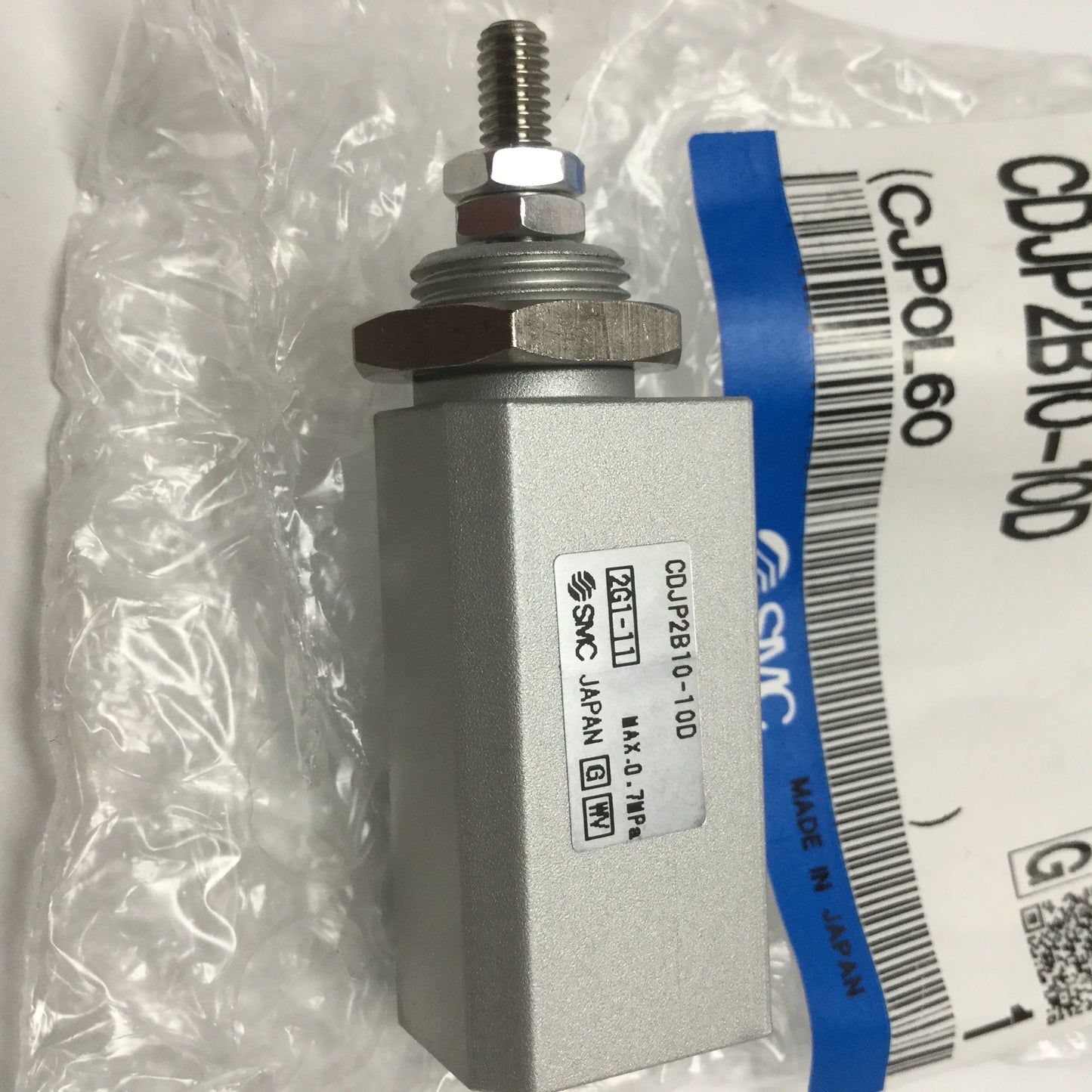 New SMC CDJP2B10-10D Miniature Pin Cylinder, Double-Acting, 10mm Bore, 10mm Stroke